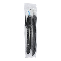 Load image into Gallery viewer, Heavy Weight Cutlery Kit PP Knife Fork TS S&amp;P Napkin Black 250 / cs
