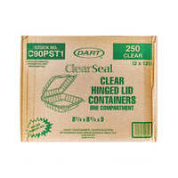 Load image into Gallery viewer, Dart Clear Hinged Plastic Container 8 1/4 x 8 1/4  250 /  Case
