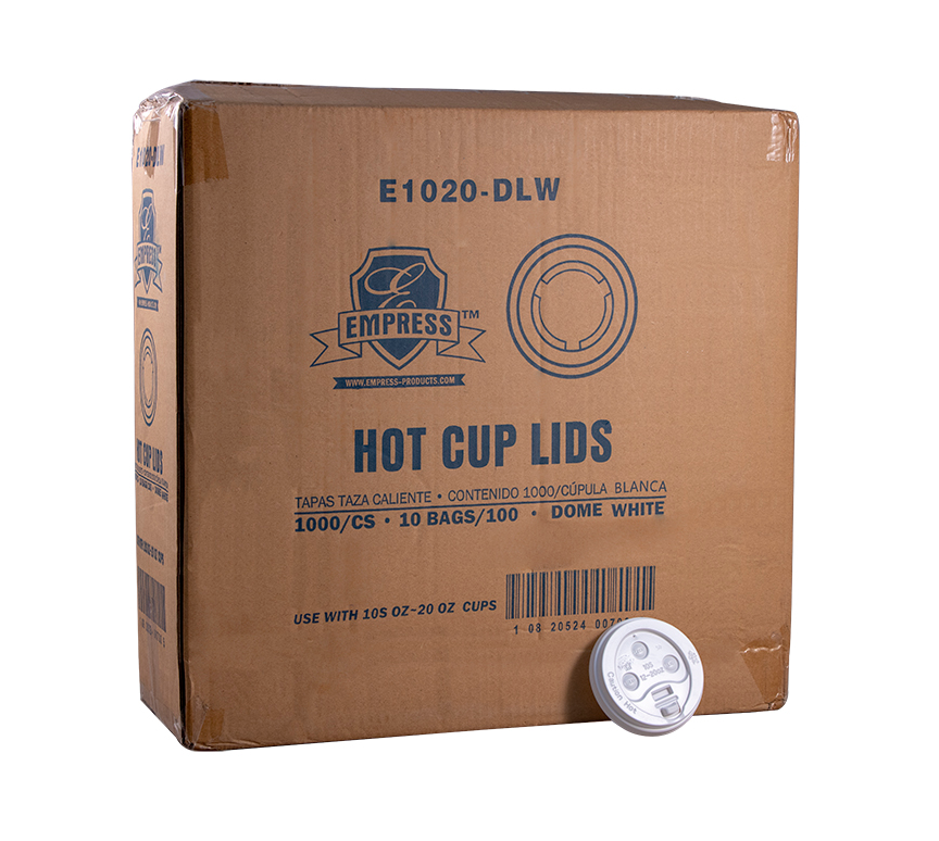 Dome Lid for 10-20oz Paper Hot Cups White 10 / 100 Case