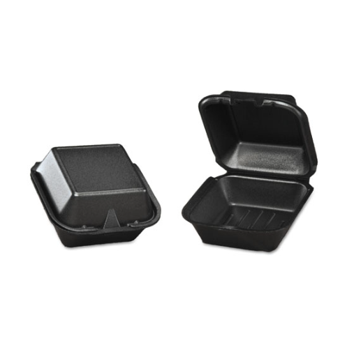 Genpak Large Sandwich Container 5-13/16"x5-11/16"x3-1/8" Black Foam 4 / 125 Case (1 Case)