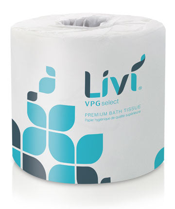 Livi VPG Select Bath Tissue White 2-Ply 4" X 3.75" 500 Sheets 80 /  Case (1 Case)