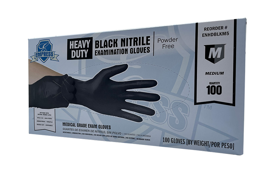 Heavy Duty Nitrile Glove Black 5 mil Exam Grade 10 / 100 Case