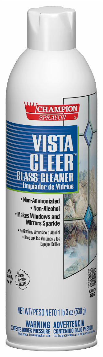 Chase Products Aerosol Glass Cleaner NO ammonia Vista Clear 12/20oz