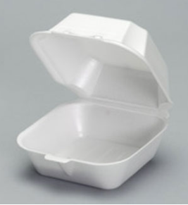 Genpak Large Hinged Sandwich Container Foam 5-5/8" x 5-3/4" x 3-1/4" White Foam 500 / Case (1 Case)