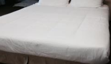 Bed Topper : Tone On Tone White x White 60% Cotton/ 40% Polyester 5 mm Tone On Tone Stripe T250 Mercerized (12-72 / Case)