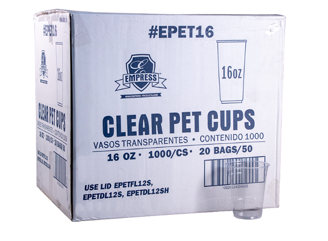 PET Clear Cup 16 Oz 1000 / Case (1 Case)