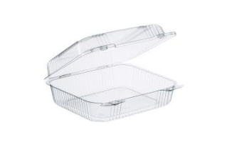 Dart Staylock Hinged Container Medium Clear 8 1/4 x 7 3/4 x 3 2 / 125 Case (1 Case)