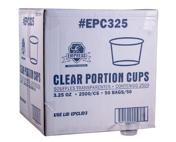 EPC325 Plastic Portion Cup 3.25oz Clear 2500 / Case (1 Case)