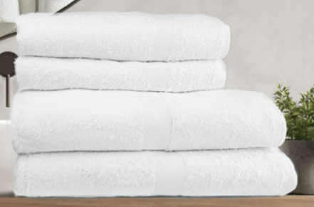 Oxford Silver Towel Collection White 86% Cotton / 14% Polyester with 100% Cotton Loops  W/ Cam Border (5-50 DZ / Case)