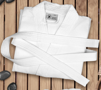 Load image into Gallery viewer, Oxford Honeycomb Waffle Bathrobes White Kimono (12 Bathrobes or 5 DZ Belts  / Case)
