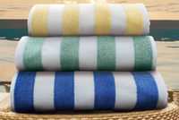 Load image into Gallery viewer, Oxford Cabana Pool Towels 100% 2 Ply Ringspun Cotton Yarn Vat Dyed Dobby Edge White with Color Stripes (1 DZ  / Case)
