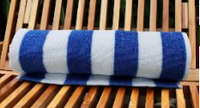 Load image into Gallery viewer, Oxford Cabana Pool Towels 100% 2 Ply Ringspun Cotton Yarn Vat Dyed Dobby Edge White with Color Stripes (1 DZ  / Case)
