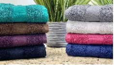 Oxford Salon And Spa Towel:  Bleach Proof 100% Ringspun Cotton Vat Dyed Cam Border (12 DZ / Case)