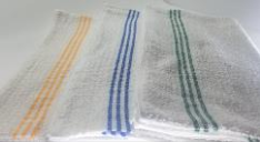 Oxford Three Stripes White Ribbed Pool Towels 100% Cotton White Ribbed with Three Color Stripes (10 DZ / Case)