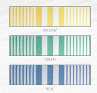 Load image into Gallery viewer, Oxford Tropical Stripe Pool Towels Collection 100% 2 Ply Ringspun Cotton White with Vat Dyed Yarn Stripe  Pool Bleach Safe (2-3 DZ / Case)
