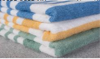 Load image into Gallery viewer, Oxford Tropical Stripe Pool Towels Collection 100% 2 Ply Ringspun Cotton White with Vat Dyed Yarn Stripe  Pool Bleach Safe (2-3 DZ / Case)
