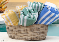 Load image into Gallery viewer, Oxford Tropical Stripe Pool Towels Collection 100% 2 Ply Ringspun Cotton White with Vat Dyed Yarn Stripe  Pool Bleach Safe (2-3 DZ / Case)
