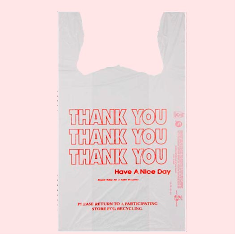 Thank You Red Print White T-Shirt Bag 850 / Case (1 Case)