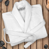 Load image into Gallery viewer, Oxford Velour Bathrobes Sheared Ringspun Cotton White (12 Bathrobes per Case or 5 DZ Belts per Case)
